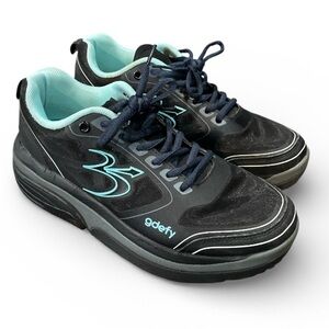 Gdefy Black and Teal Mighty Walk Orthopedic Athletic Sneakers Size 8.5